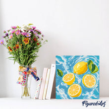 Cargar imagen en el visor de la galería, Mini Pintura por Números 20x20cm con bastidor - Brisa de cítricos