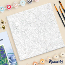 Cargar imagen en el visor de la galería, Mini Pintura por Números 20x20cm con bastidor - Van Gogh - Iris