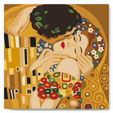 Cargar imagen en el visor de la galería, Mini Pintura por Números 20x20cm con bastidor - El beso - Klimt