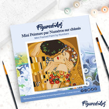 Cargar imagen en el visor de la galería, Mini Pintura por Números 20x20cm con bastidor - El beso - Klimt