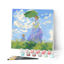 Cargar imagen en el visor de la galería, Pintar por numeros Figured'Art - Mini Pintura por Números 20x20cm con bastidor - El paseo - Monet