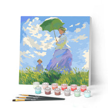 Cargar imagen en el visor de la galería, Pintar por numeros Figured'Art - Mini Pintura por Números 20x20cm con bastidor - El paseo - Monet
