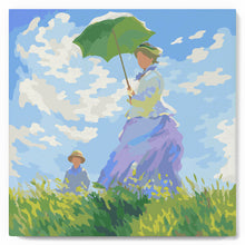Cargar imagen en el visor de la galería, Mini Pintura por Números 20x20cm con bastidor - El paseo - Monet