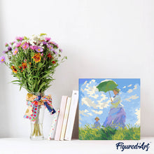 Cargar imagen en el visor de la galería, Mini Pintura por Números 20x20cm con bastidor - El paseo - Monet
