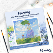 Cargar imagen en el visor de la galería, Mini Pintura por Números 20x20cm con bastidor - El paseo - Monet