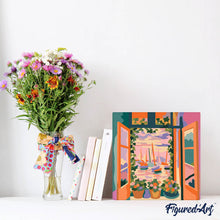 Cargar imagen en el visor de la galería, Mini Pintura por Números 20x20cm con bastidor - La ventana abierta - Matisse