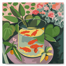 Cargar imagen en el visor de la galería, Mini Pintura por Números 20x20cm con bastidor - Los peces rojos - Matisse