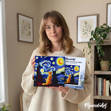 Cargar imagen en el visor de la galería, Mini Pintura por Números 20x20cm con bastidor - Compañeros de noche estrellada