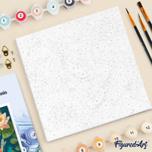Cargar imagen en el visor de la galería, Mini Pintura por Números 20x20cm con bastidor - Estanque de koi