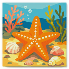 Cargar imagen en el visor de la galería, Mini Pintura por Números 20x20cm con bastidor - Estrella de mar