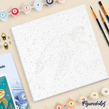 Cargar imagen en el visor de la galería, Mini Pintura por Números 20x20cm con bastidor - Tortuga
