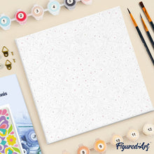 Cargar imagen en el visor de la galería, Mini Pintura por Números 20x20cm con bastidor - Mandala de mariposa