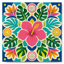 Cargar imagen en el visor de la galería, Mini Pintura por Números 20x20cm con bastidor - Mandala de hibisco