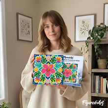 Cargar imagen en el visor de la galería, Mini Pintura por Números 20x20cm con bastidor - Mandala de hibisco