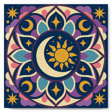 Cargar imagen en el visor de la galería, Mini Pintura por Números 20x20cm con bastidor - Mandala celestial