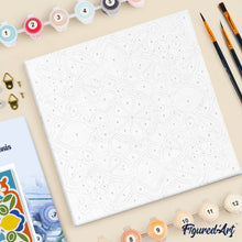 Cargar imagen en el visor de la galería, Mini Pintura por Números 20x20cm con bastidor - Mandala cítrico