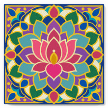 Cargar imagen en el visor de la galería, Mini Pintura por Números 20x20cm con bastidor - Mandala de loto