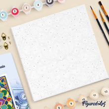 Cargar imagen en el visor de la galería, Mini Pintura por Números 20x20cm con bastidor - Mandala de loto
