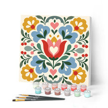Cargar imagen en el visor de la galería, Pintar por numeros Figured'Art - Mini Pintura por Números 20x20cm con bastidor - Mandala floral