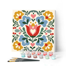 Cargar imagen en el visor de la galería, Pintar por numeros Figured'Art - Mini Pintura por Números 20x20cm con bastidor - Mandala floral