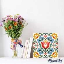 Cargar imagen en el visor de la galería, Mini Pintura por Números 20x20cm con bastidor - Mandala floral