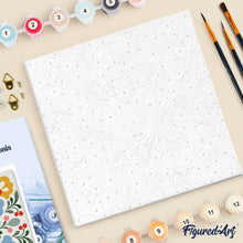Cargar imagen en el visor de la galería, Mini Pintura por Números 20x20cm con bastidor - Mandala floral