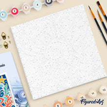 Cargar imagen en el visor de la galería, Mini Pintura por Números 20x20cm con bastidor - Mandala de conchas marinas