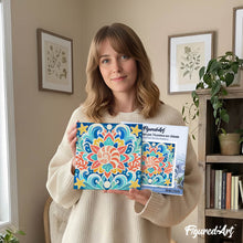 Cargar imagen en el visor de la galería, Mini Pintura por Números 20x20cm con bastidor - Mandala de conchas marinas