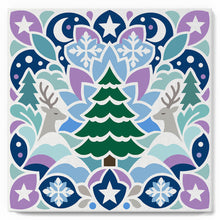 Cargar imagen en el visor de la galería, Mini Pintura por Números 20x20cm con bastidor - Mandala navideño
