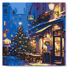 Cargar imagen en el visor de la galería, Mini Pintura por Números 20x20cm con bastidor - Café nocturno festivo
