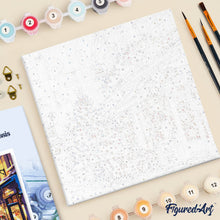 Cargar imagen en el visor de la galería, Mini Pintura por Números 20x20cm con bastidor - Café nocturno festivo