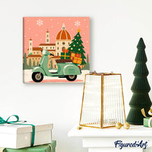 Cargar imagen en el visor de la galería, Mini Pintura por Números 20x20cm con bastidor - Navidad en Florencia