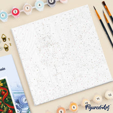 Cargar imagen en el visor de la galería, Mini Pintura por Números 20x20cm con bastidor - Cascanueces de Navidad