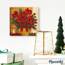 Cargar imagen en el visor de la galería, Mini Pintura por Números 20x20cm con bastidor - Flores de Pascua