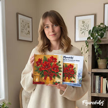 Cargar imagen en el visor de la galería, Mini Pintura por Números 20x20cm con bastidor - Flores de Pascua