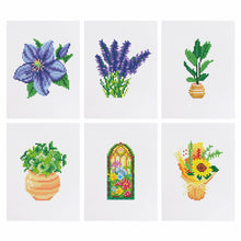 Cargar imagen en el visor de la galería, Mini Diamond Painting 15x20cm (6 piezas) - Flores y Plantas en Maceta