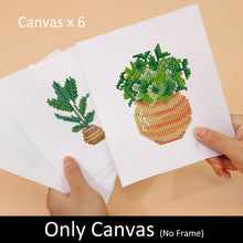 Cargar imagen en el visor de la galería, Mini Diamond Painting 15x20cm (6 piezas) - Flores y Plantas en Maceta