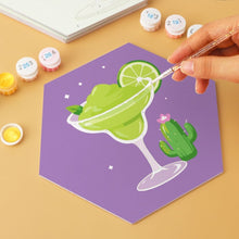 Cargar imagen en el visor de la galería, Mini Serie Pintar por Números - Hexágonos (6 piezas) - Set de cócteles pastel