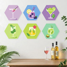 Cargar imagen en el visor de la galería, Mini Serie Pintar por Números - Hexágonos (6 piezas) - Set de cócteles pastel
