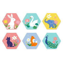 Cargar imagen en el visor de la galería, Mini Serie Pintar por Números - Hexágonos (6 piezas) - Set de animales para bebé Figured'Art
