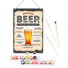 Cargar imagen en el visor de la galería, Pintar por Números Póster Metálico - Cerveza alrededor del Mundo Figured'Art