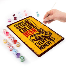 Cargar imagen en el visor de la galería, Pintar por Números Póster Metálico - Cerveza Fría Amarilla