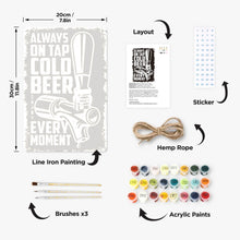 Cargar imagen en el visor de la galería, Pintar por Números Póster Metálico - Cerveza Fría en Blanco y Negro