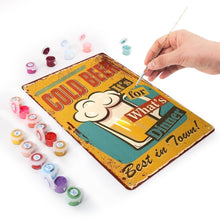 Cargar imagen en el visor de la galería, Pintar por Números Póster Metálico - Cerveza Fría para la Cena