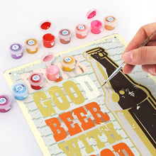 Cargar imagen en el visor de la galería, Pintar por Números Póster Metálico - Buena Cerveza con Buenos Amigos