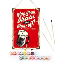 Cargar imagen en el visor de la galería, Pintar por Números Póster Metálico - Dale a tu cerebro la noche libre Figured'Art