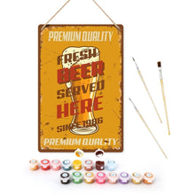 Cargar imagen en el visor de la galería, Pintar por Números Póster Metálico - Cerveza Fresca Servida Aquí Figured'Art