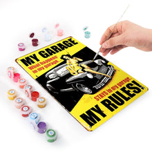 Cargar imagen en el visor de la galería, Pintar por Números Póster Metálico - Mi Garaje, Mis Reglas