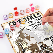 Cargar imagen en el visor de la galería, Pintar por Números Póster Metálico - Vaqueras