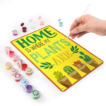 Cargar imagen en el visor de la galería, Pintar por Números Póster Metálico - El Hogar Está Donde Están Mis Plantas